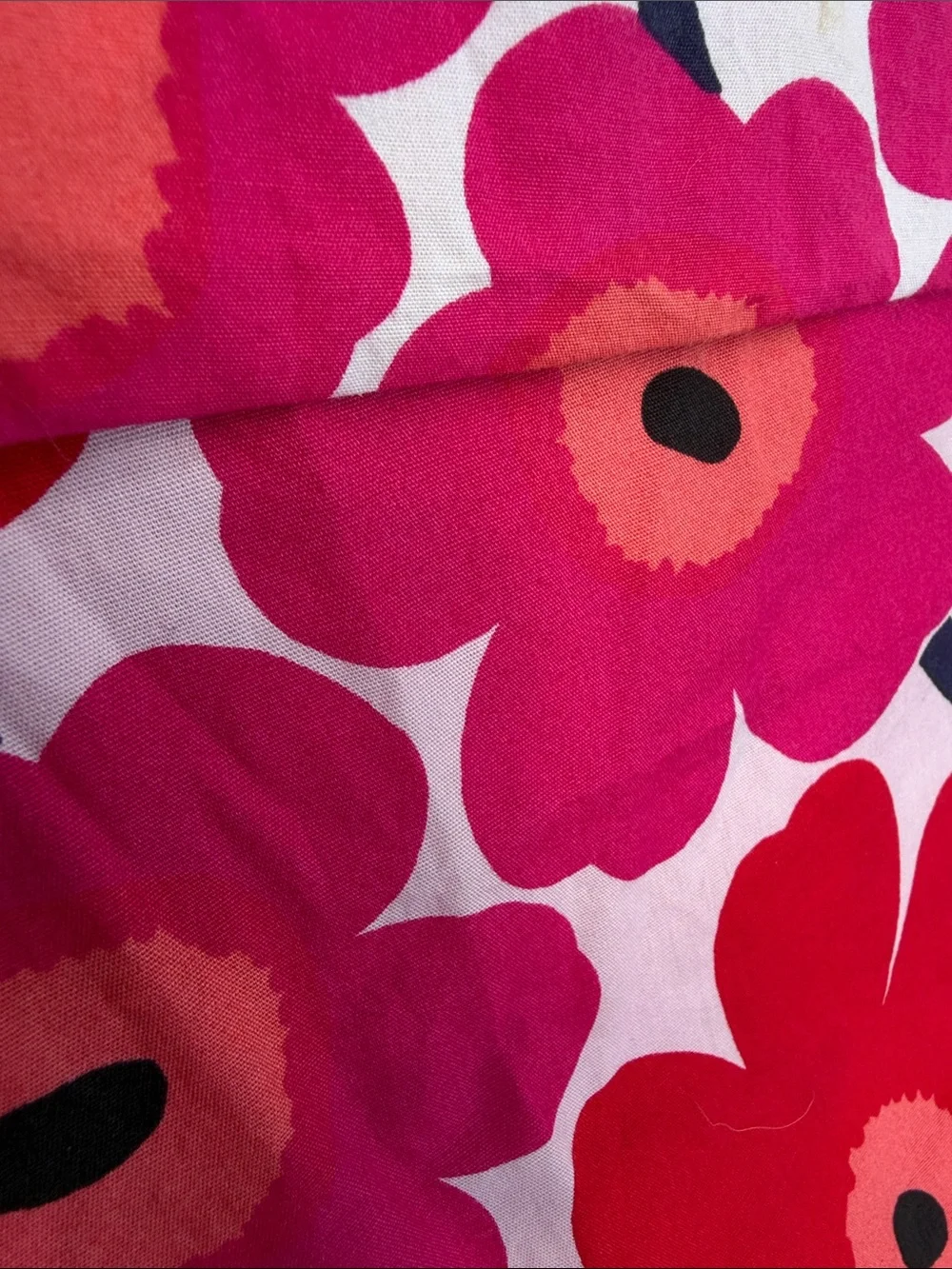2 Pink & Red Floral Cotton standard pillowcases -marimekko different designs